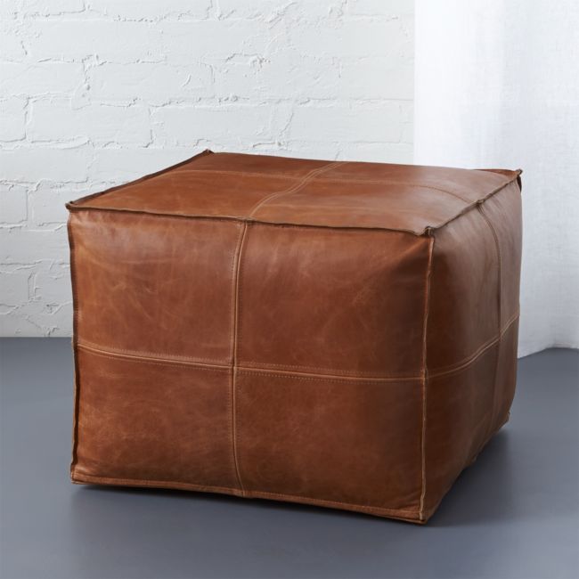 Online Designer Bedroom Leather Pouf