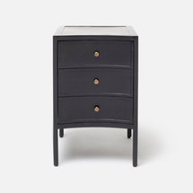 Online Designer Bedroom PARKER, Nightstand, Matte Black, 18"Lx18"Wx28"H, Metal.