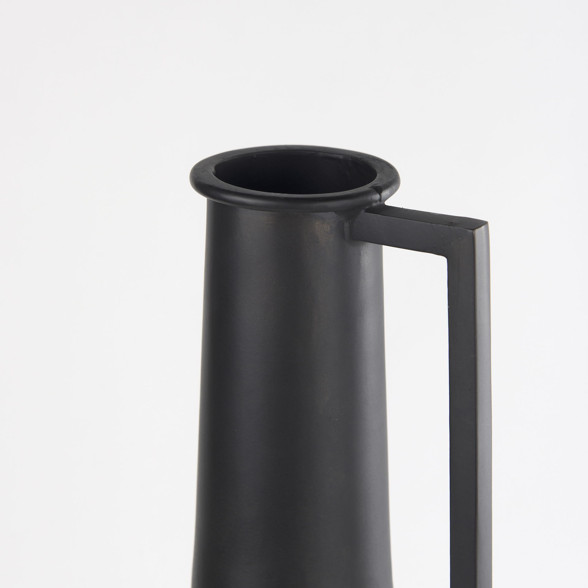 Aubrey Large 24.0H Black Iron Flower Vase, Decorative Jar by Mercana, 5.5" length x 5.5" width x 24" height View 6