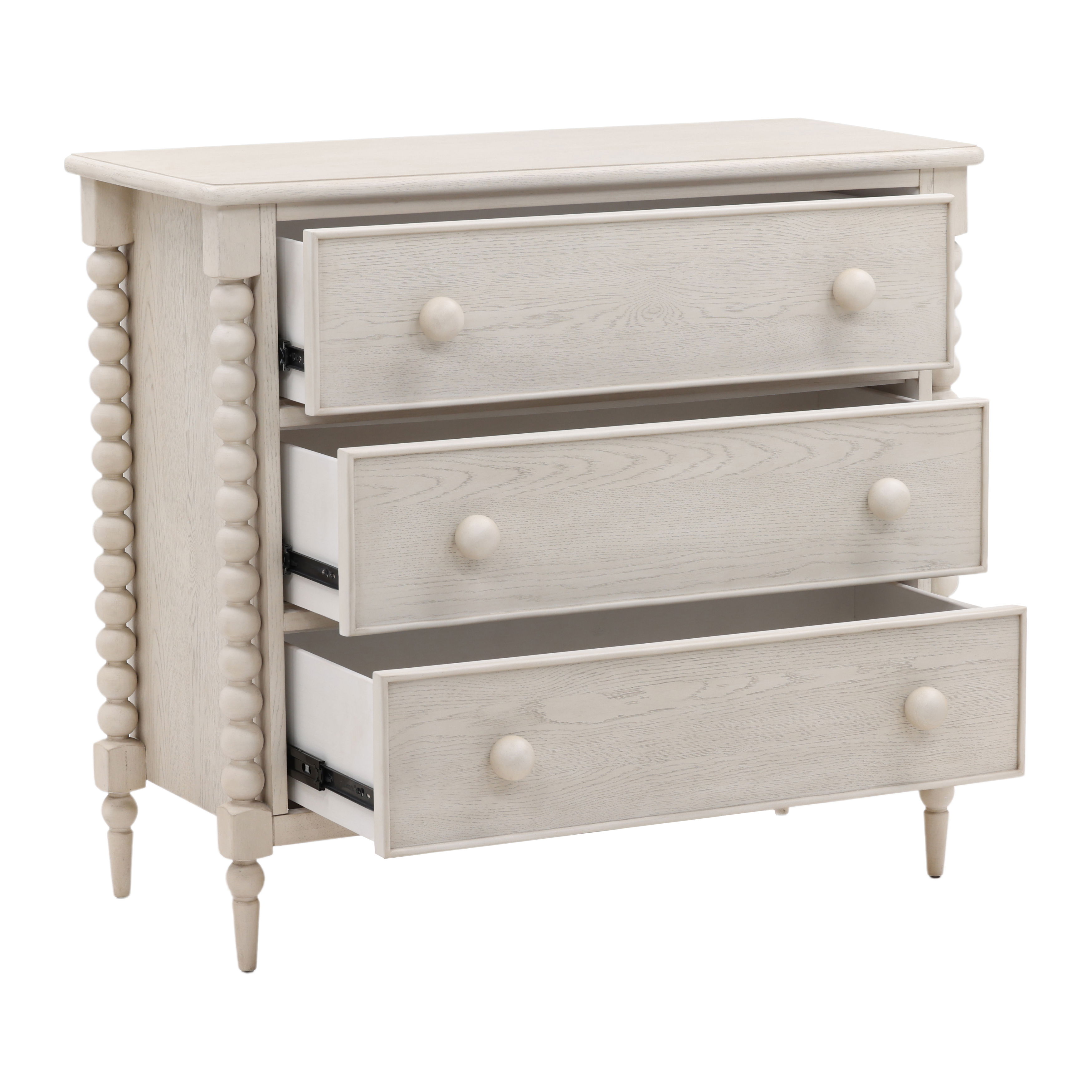 Marcellina Dresser Whitewash, by Dovetail, 40.1" width x 36" height x 17.75" depth View 5