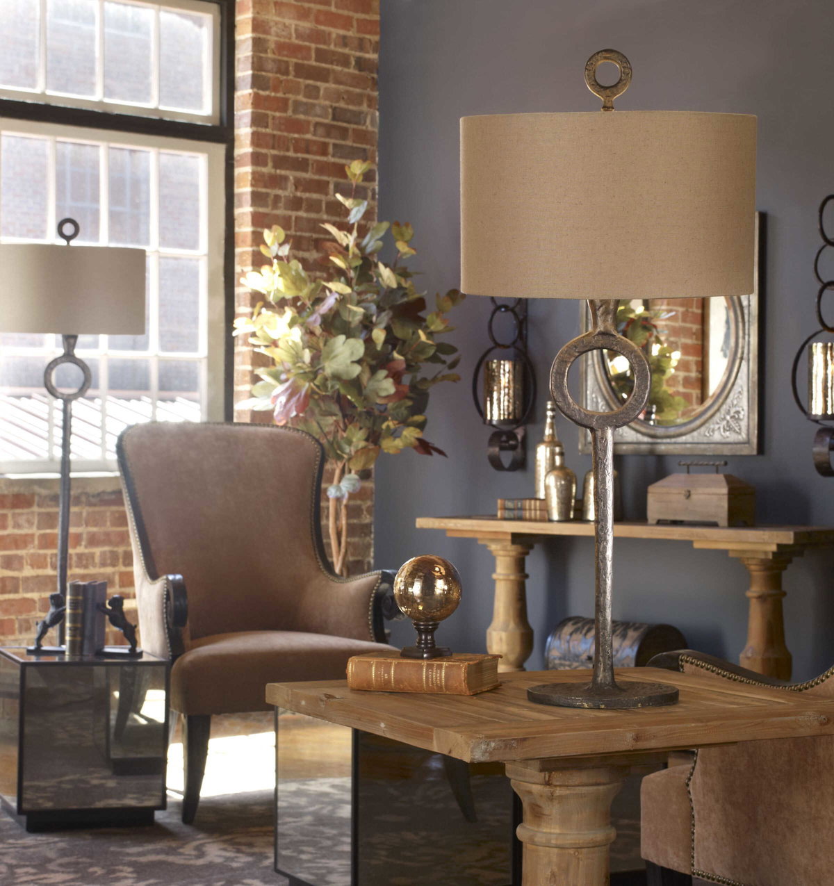 Ferro Cast Iron Table Lamp, by Uttermost, 16" width x 34.75" height x 16" depth View 6