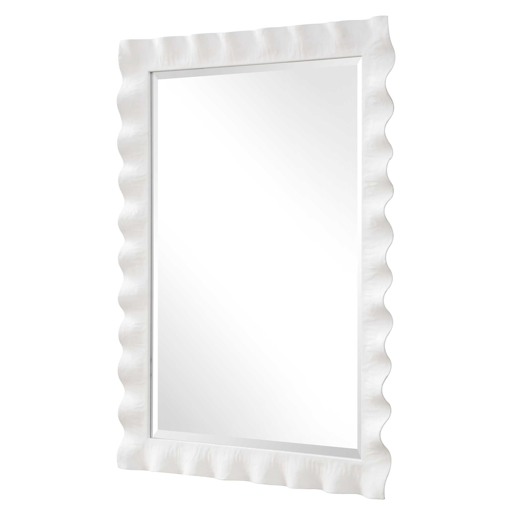 Haya White Scalloped Mirror, by Uttermost, 28.25" width x 40" height x 3" depth View 5
