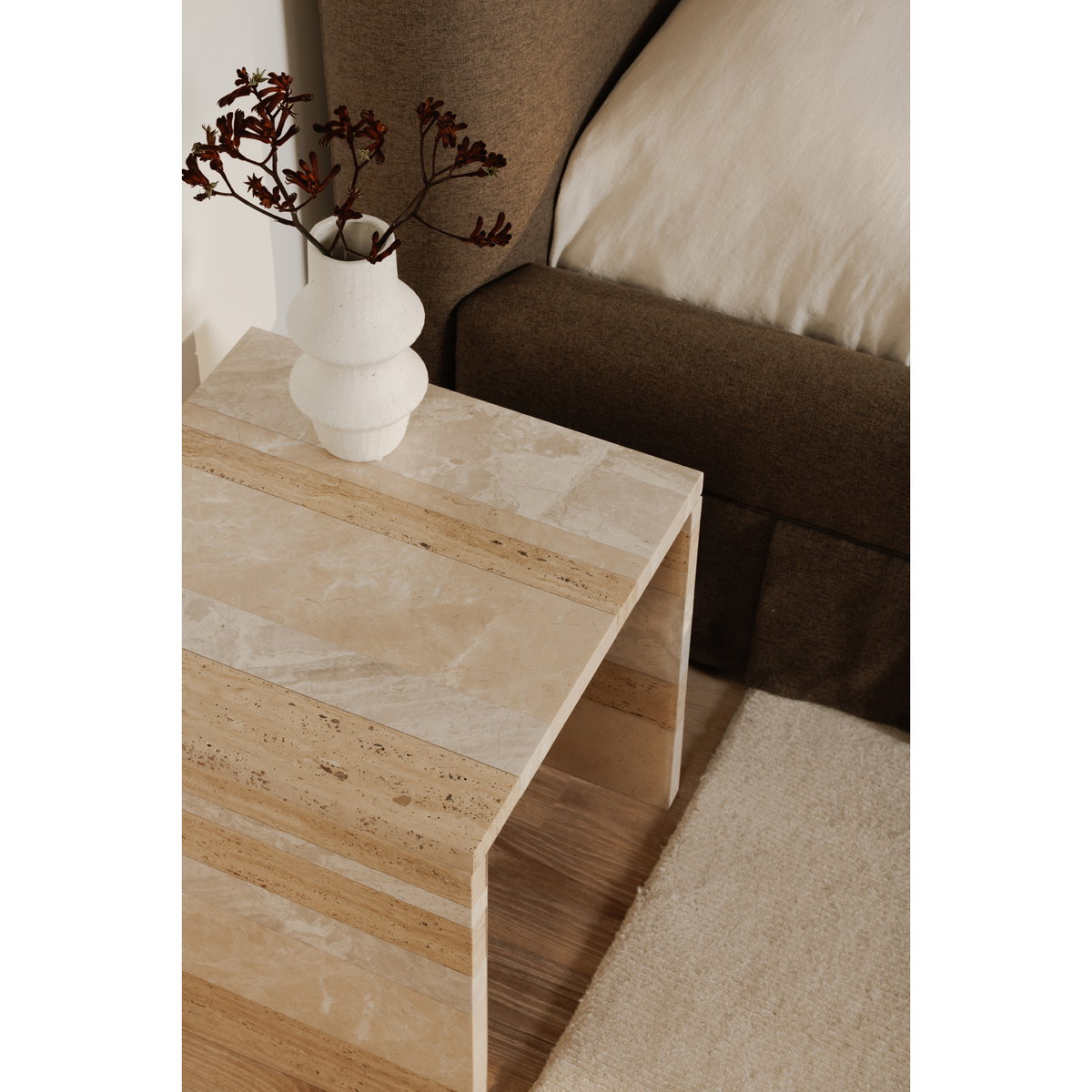Rosa Accent Table Mixed Marble, Side & End Table by Moe's Home, 20" width x 20" height x 20" depth View 9
