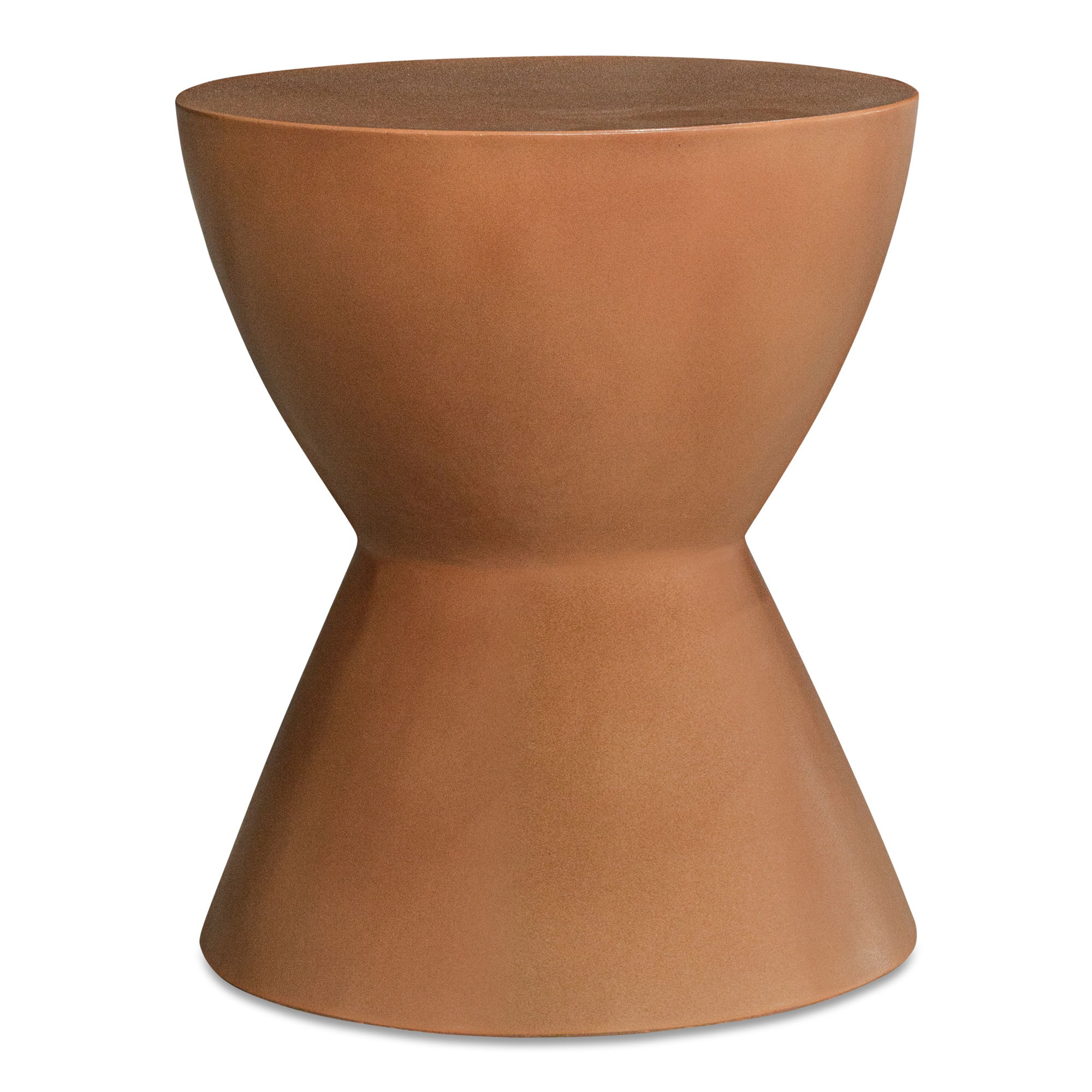 Hourglass Outdoor Stool Terracotta, Outdoor Chair by Moe's Home, 1'3" width x 1'6" height x 1'3" depth View 1