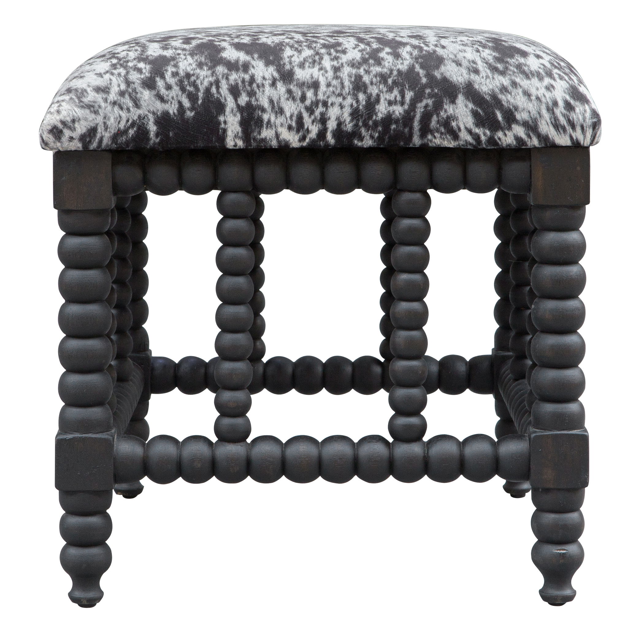 Rancho Faux Cow Hide Small Bench large image 