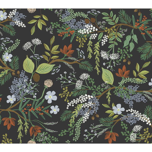 Juniper Forest Black Wallpaper