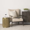 Satima White Marble with Gold Metal Round Fluted Accent Table thumbnail 2
