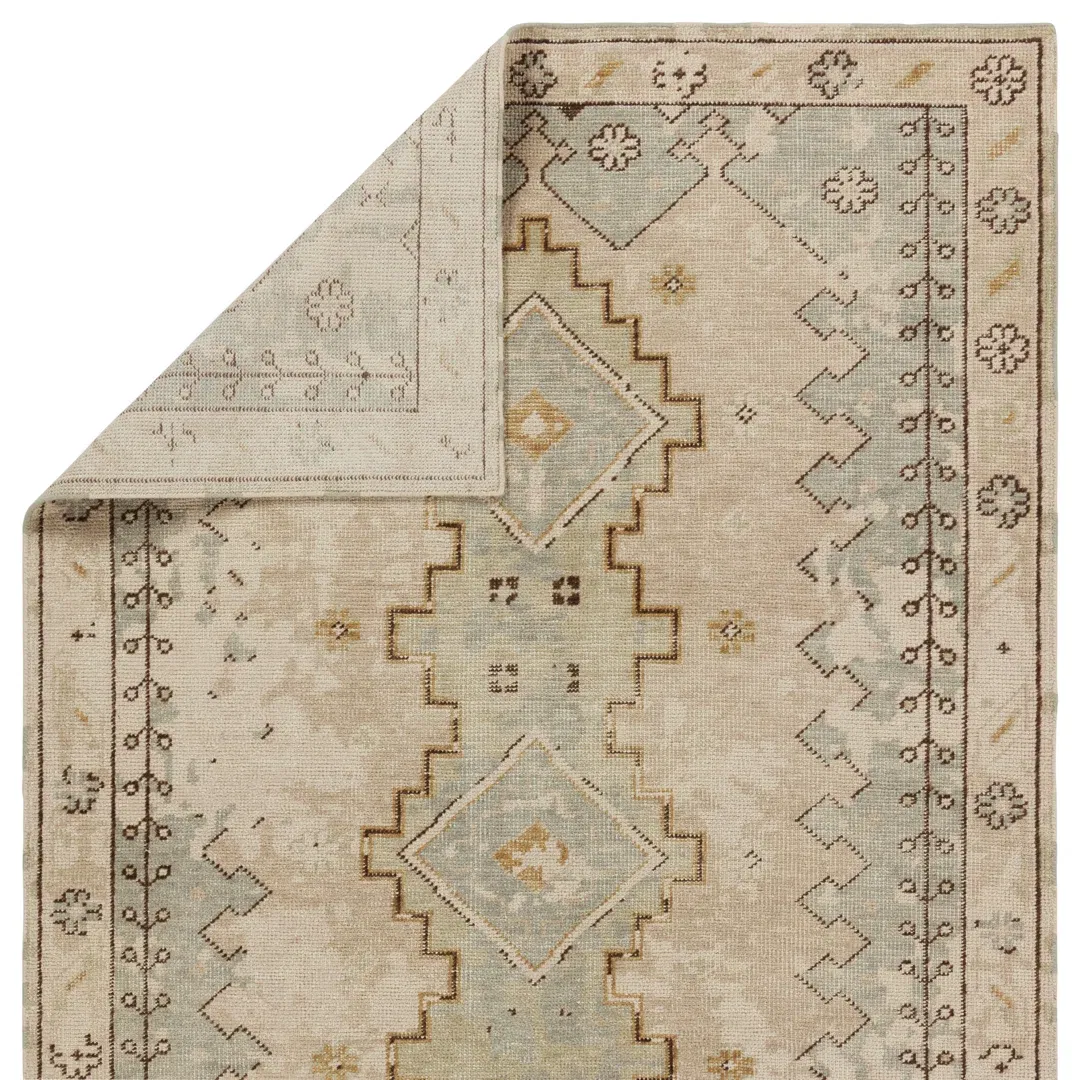Jaipur Living Pathos Hand-Knotted Medallion Tan/ Green Area Rug (8'X11') large image 