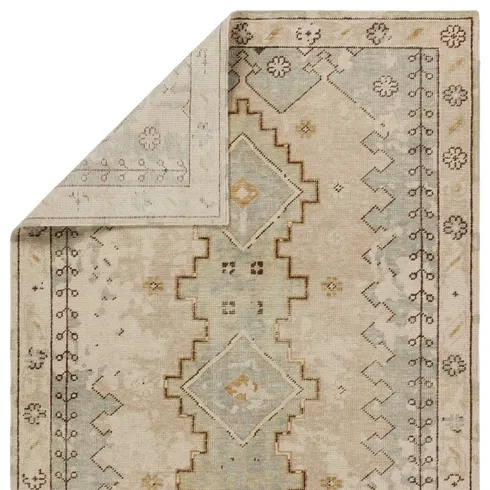 Jaipur Living Pathos Hand-Knotted Medallion Tan/ Green Area Rug (8