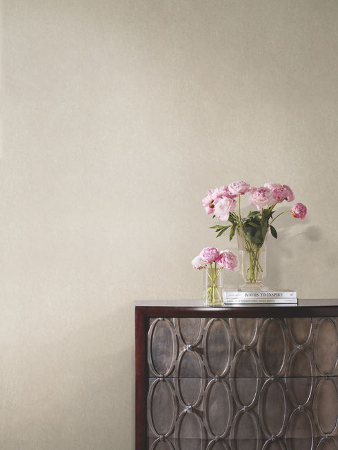Oasis Beige Metallic Wallpaper