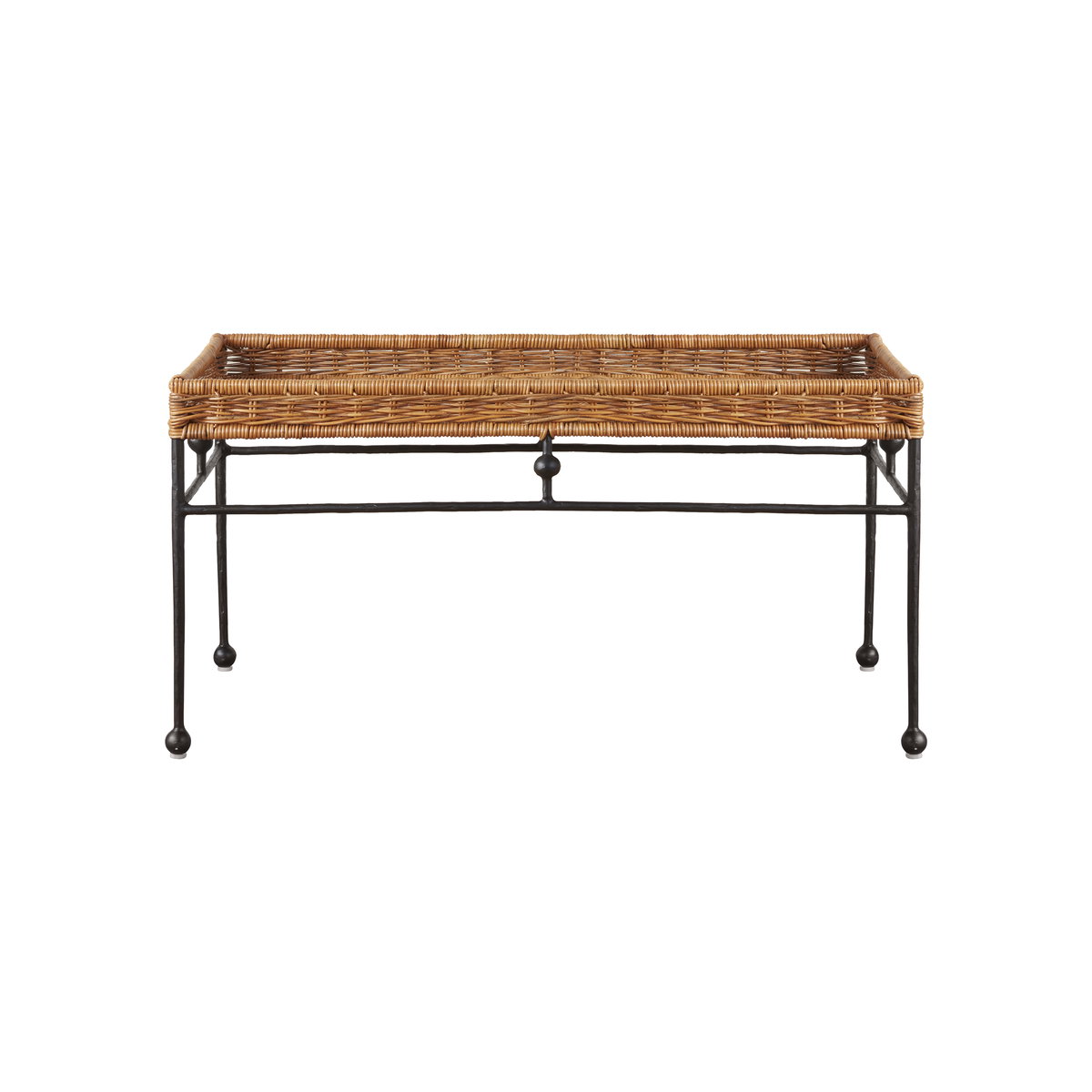 Lacoste Indoor/Outdoor Wicker Coffee Table, by Woven, 36.25" length x 22.5" width x 18.25" height View 1