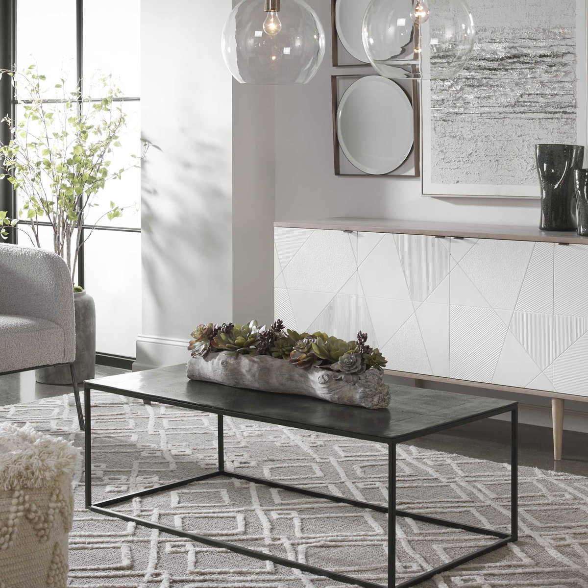 Coreene Industrial Coffee Table, by Uttermost, 48" width x 16" height x 24" depth View 5