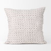 Jayden 22x22 Cream with Merlot Print Linen Square Pillow Cover, Decorative Pillow by Mercana, 22" length x 22" width x 0.2" height thumbnail 3