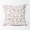 Jayden Cream with Merlot Print Linen Square Decorative Pillow Cover, by Mercana, 22" length x 22" width x 0.2" height thumbnail 3