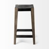 Nell Backless 26in Seat Counter Stool | Black Metal with Wood, Counter & Bar Stool by Mercana, 15" length x 15" width x 26" height thumbnail 4