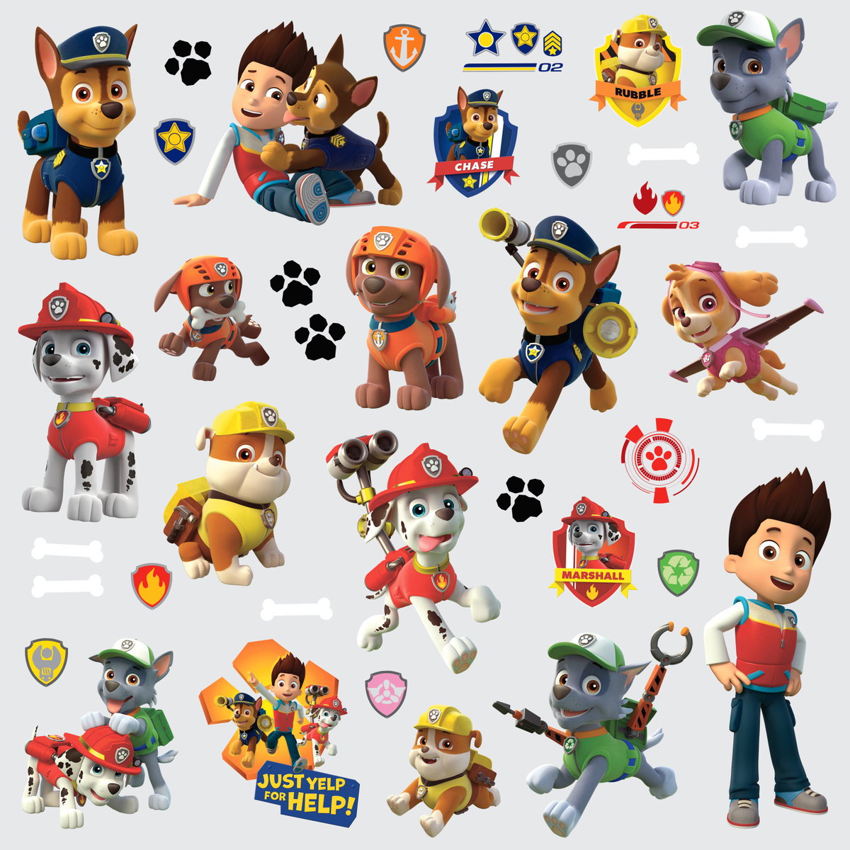 Paw Patrol Wall Decals, by York Wall, 1'6" length x 10" width x 1.5" depth