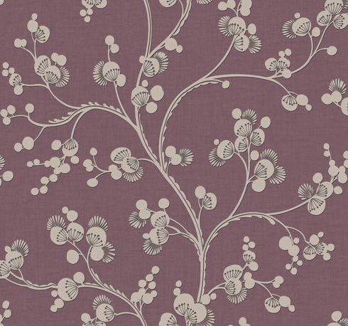 Dahlia Trail Mulberry Wallpaper