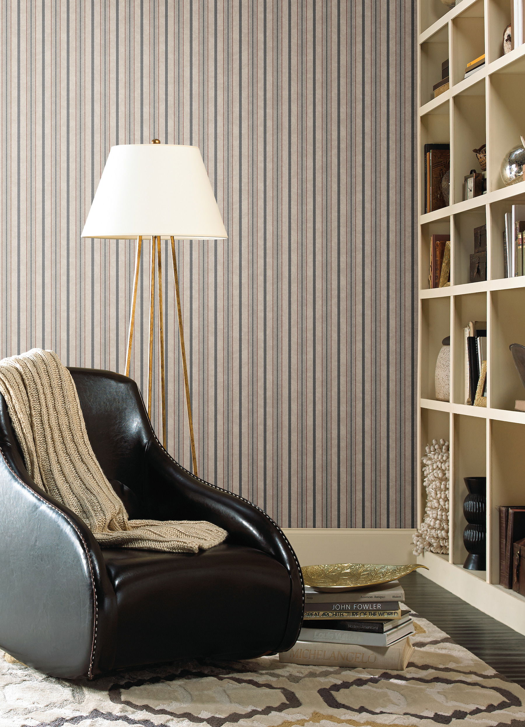 Red & Blue Shirting Stripe Wallpaper large image 