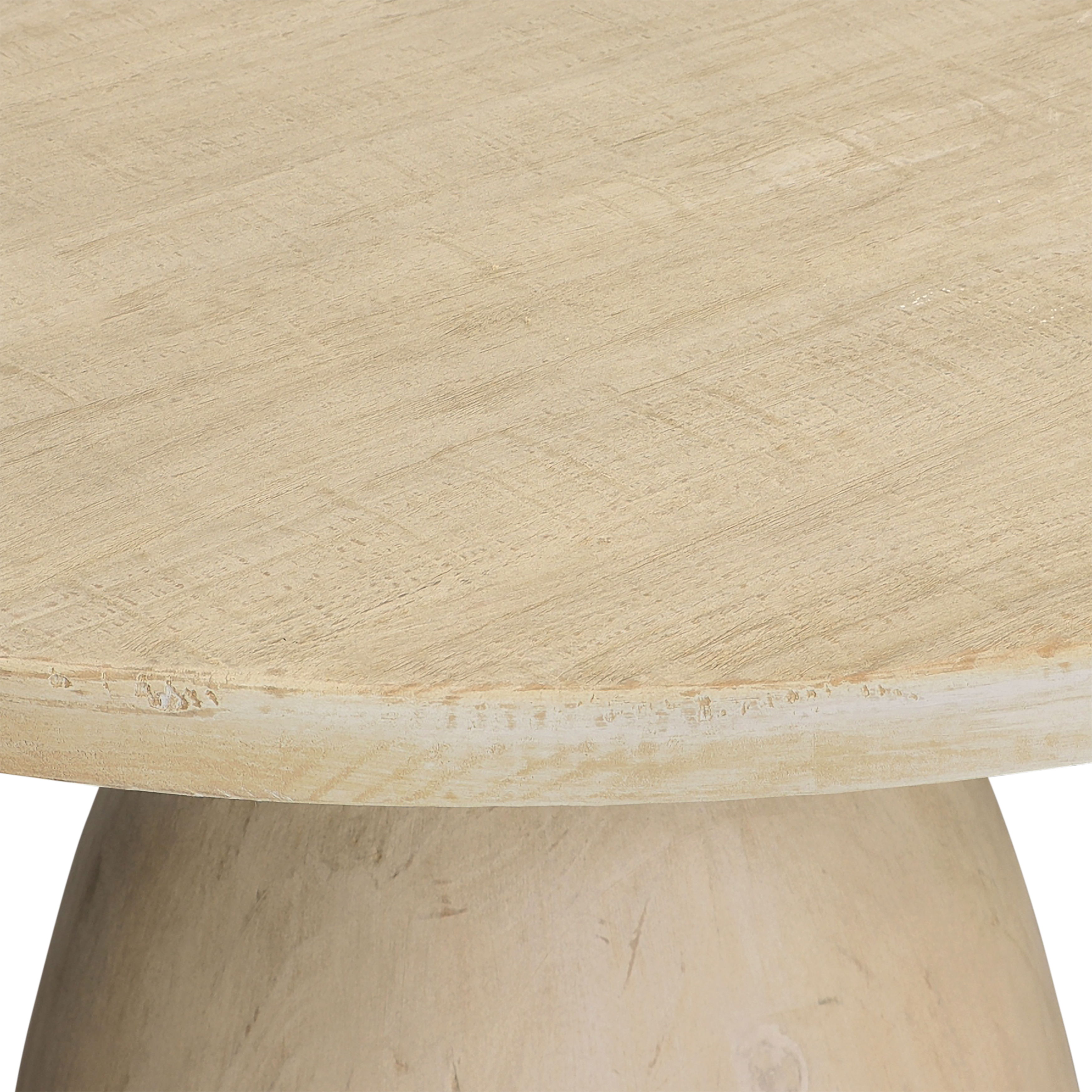 Cabrera Round Dining Table Lt  Warm Wash 48', by Dovetail, 48" width x 30" height x 48" depth View 4