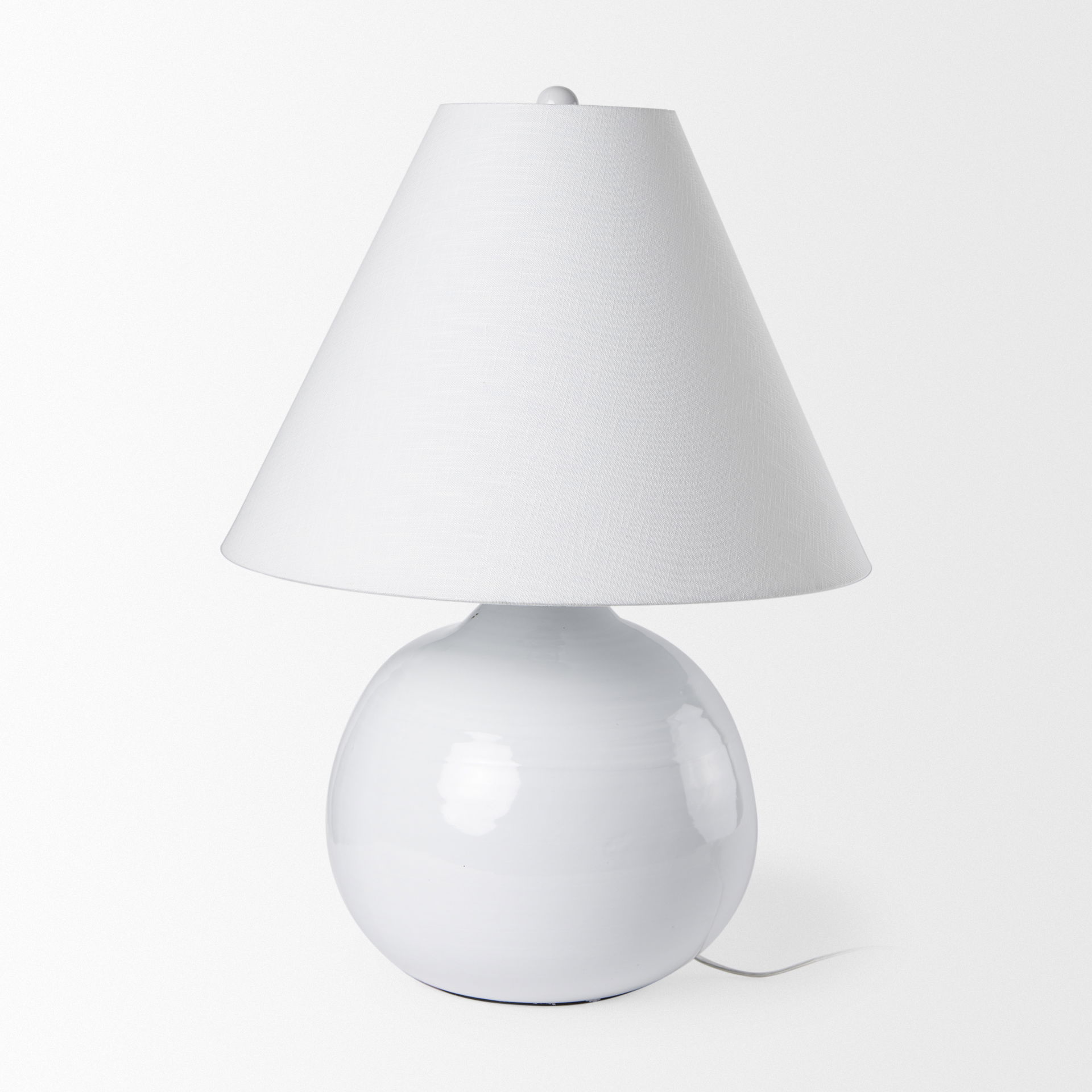 Mehdi White Ceramic Table Lamp large image 