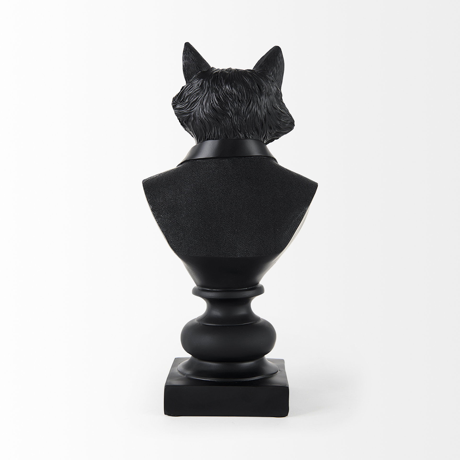 Murray  Black Painted Resin Fox in a Suit Bust large image 