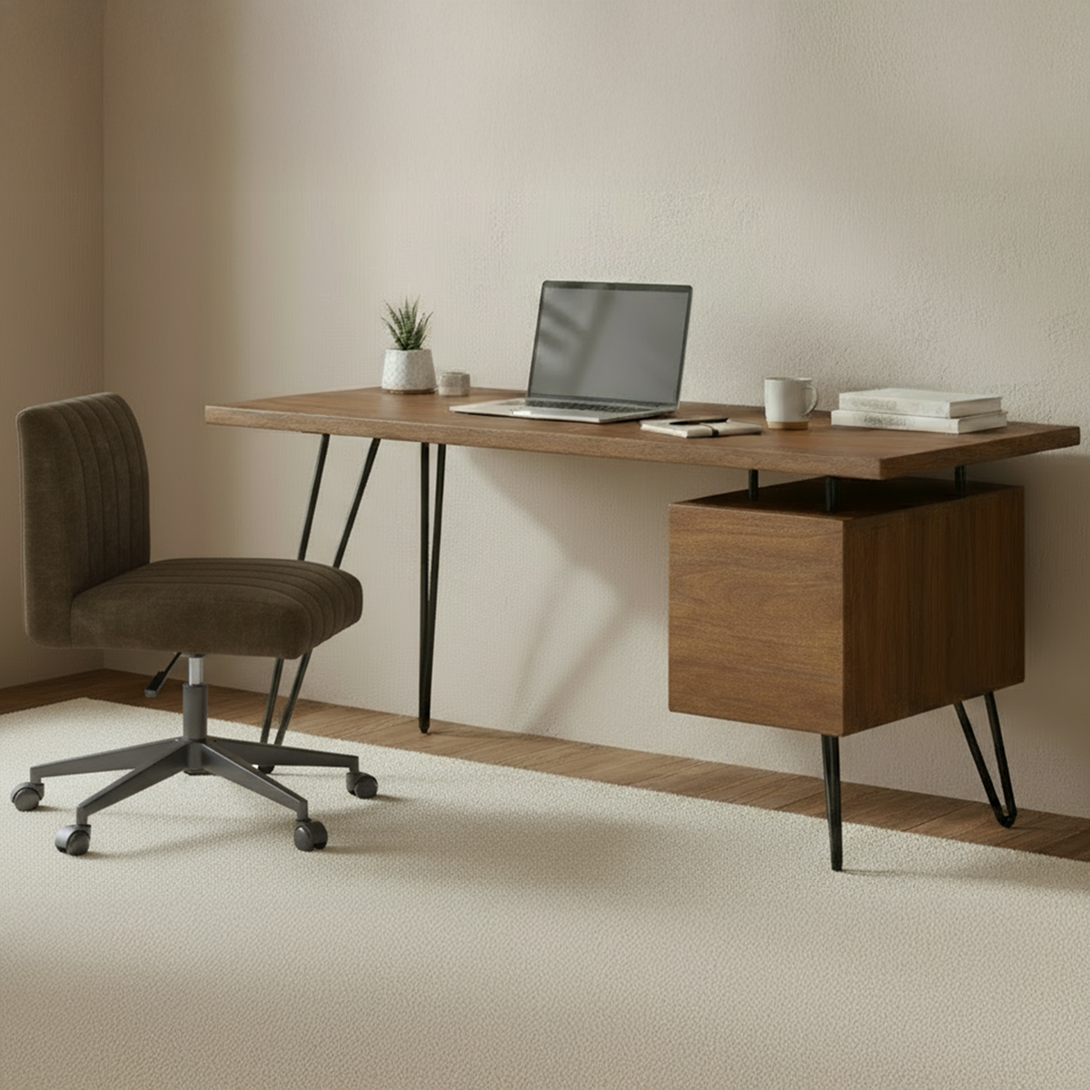 Nailed Desk, by Moe's Home, 64" width x 30" height x 24" depth View 4