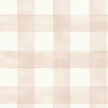 Watercolor Check Pink & White Wallpaper, by York Wall, 33' length x 1'8.5" width x 0.02" depth thumbnail