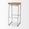 Givens 14.0L x 15.8W x 31.8H Brown Wood with Silver Metal Frame Barstool thumbnail 5