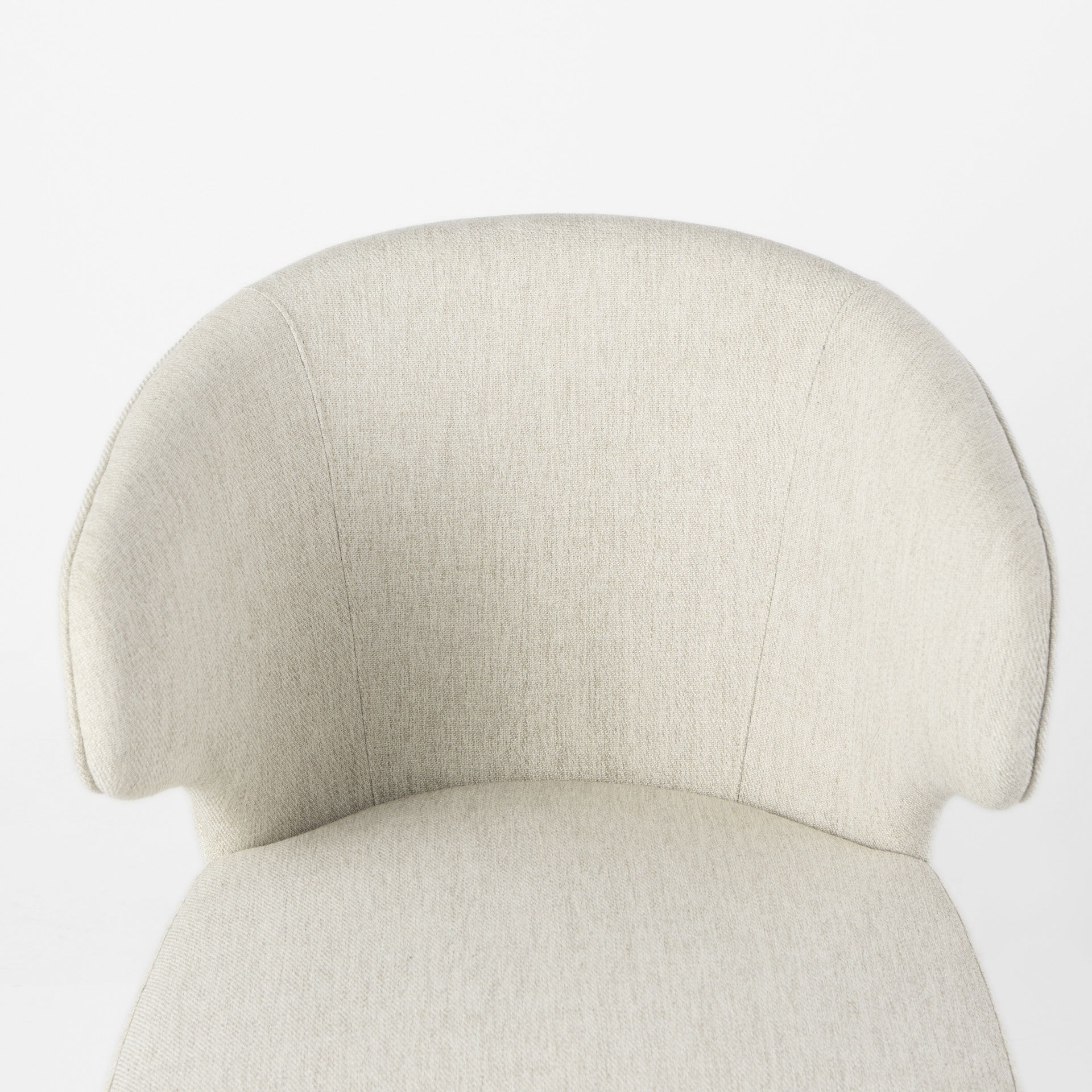 Niles 22.5L x 24.0W x 32.0H Cream Fabric Seat with Medium Brown Wooden Legs Wingback  Dining Chair, by Mercana, 22.5" length x 24.5" width x 32" height View 9