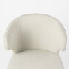 Niles Wingback Dining Side Chair | Cream Fabric with Medium Brown Wooden, Dining Chair by Mercana, 22.5" length x 24.5" width x 32" height thumbnail 9