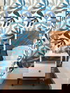 Kinetic Tropical Blue & Grey Peel & Stick Wallpaper thumbnail 1