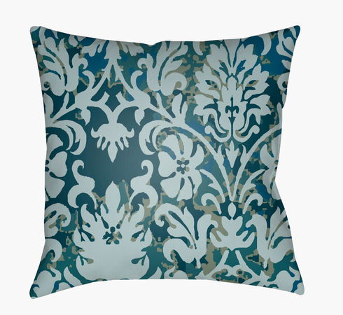 Moody Damask Accent Pillow