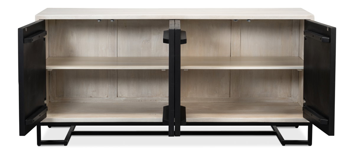 Asiger Four Door Sideboard, by Sarreid, 1'6" length x 6' width x 2'10" height View 9