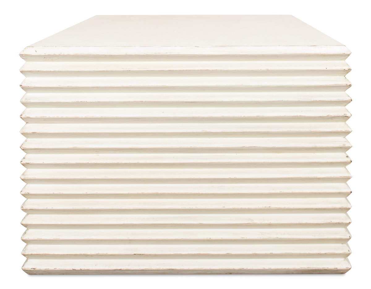 Stacked Cocktail Table  Antique White, by Sarreid, 2'2" length x 4'7" width x 1'6" height View 5