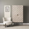 Vyra Dark Brown Wood with Cream Fabric Accent Chair thumbnail 1