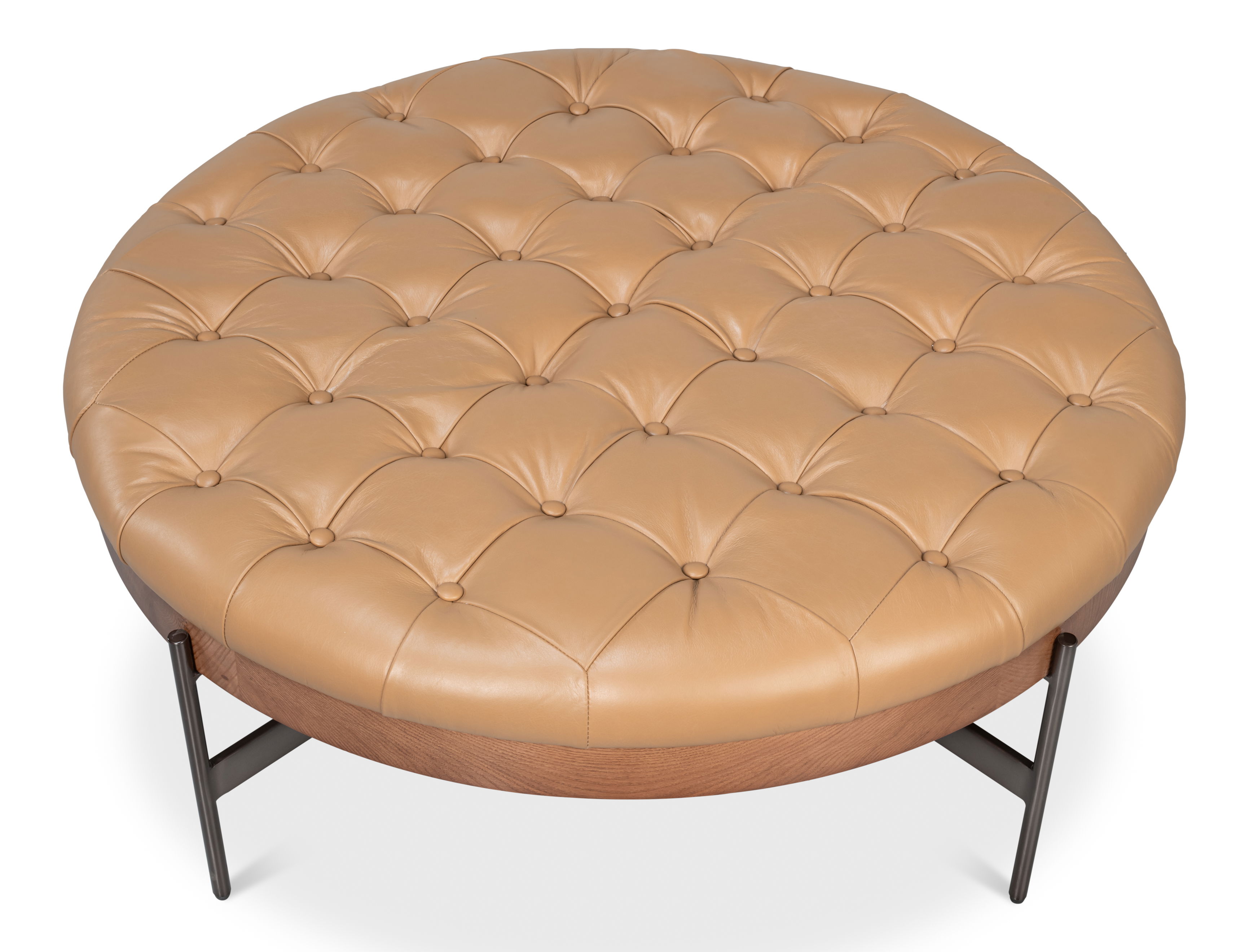 Corbet Cocktail Ottoman, Caramel Brown, Coffee Table by Sarreid, 39" length x 39" width x 16" height View 9