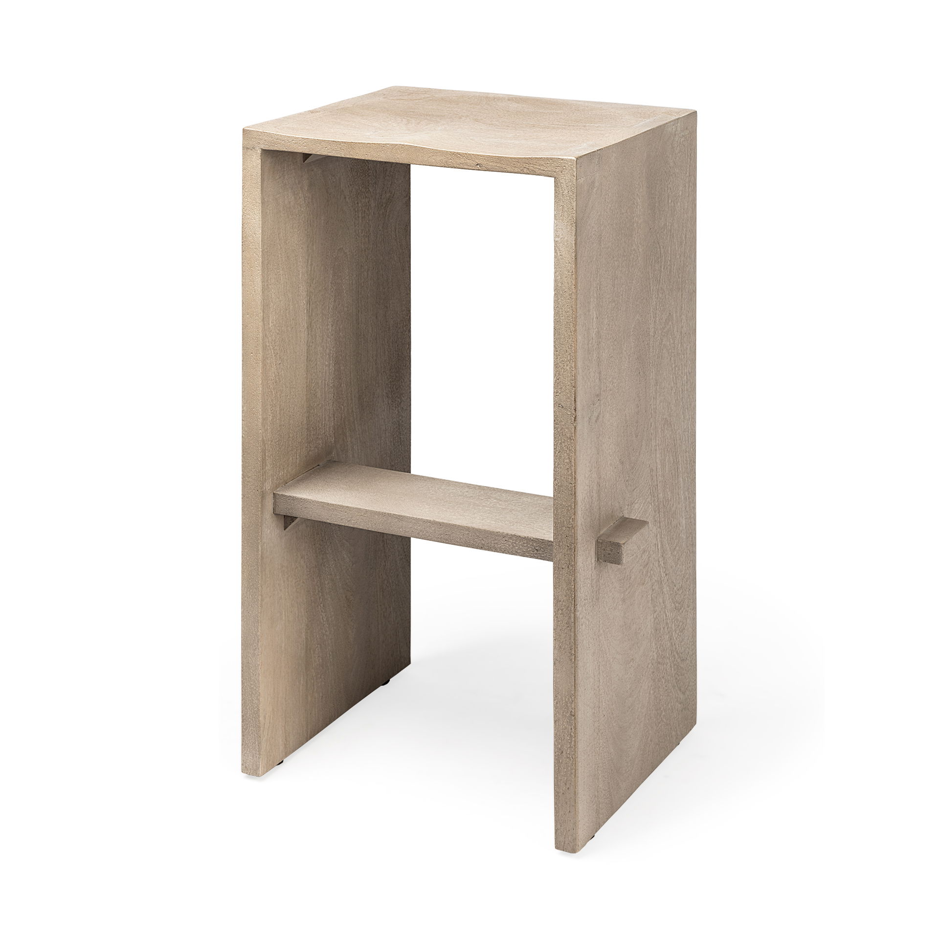 Aida 30' Seat Height Light Gray Wood Bar Stool large image 