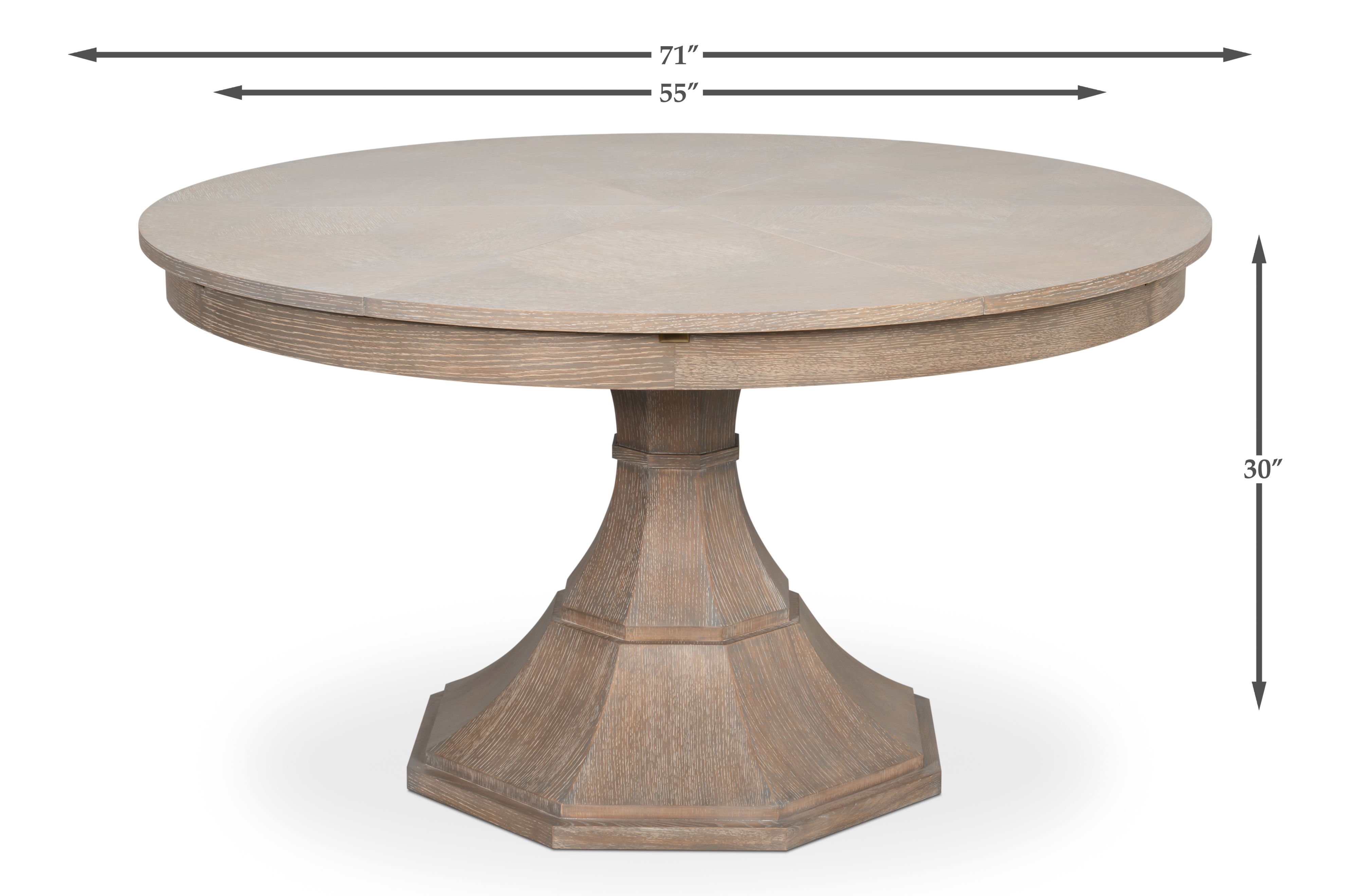 Giselle Jupe Table,Med,Moonskin, Dining Table by Sarreid, 55" length x 55" width x 30" height View 13