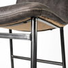 Kavalan Low Back 33.5in Seat Counter Stool | Ebony Leather with Metal, Counter & Bar Stool by Mercana, 17.7" length x 20.9" width x 33.5" height thumbnail 11