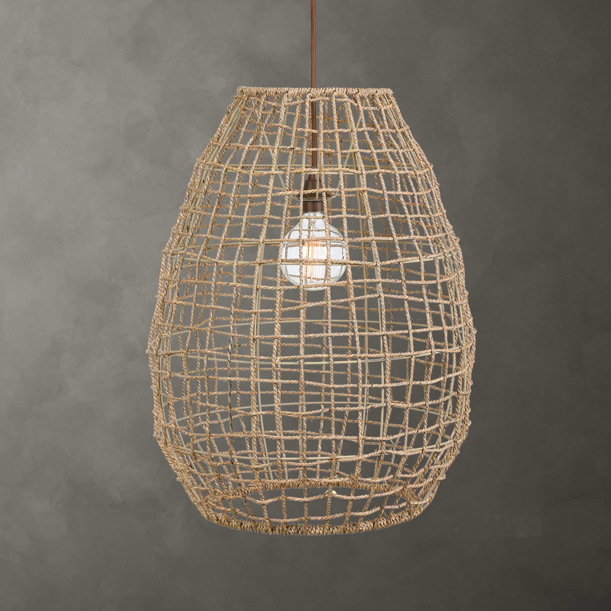 Cross Weave 1 Light Pendant, Ceiling Light by Uttermost, 24" width x 29.5" height x 24" diameter x 24" depth View 1