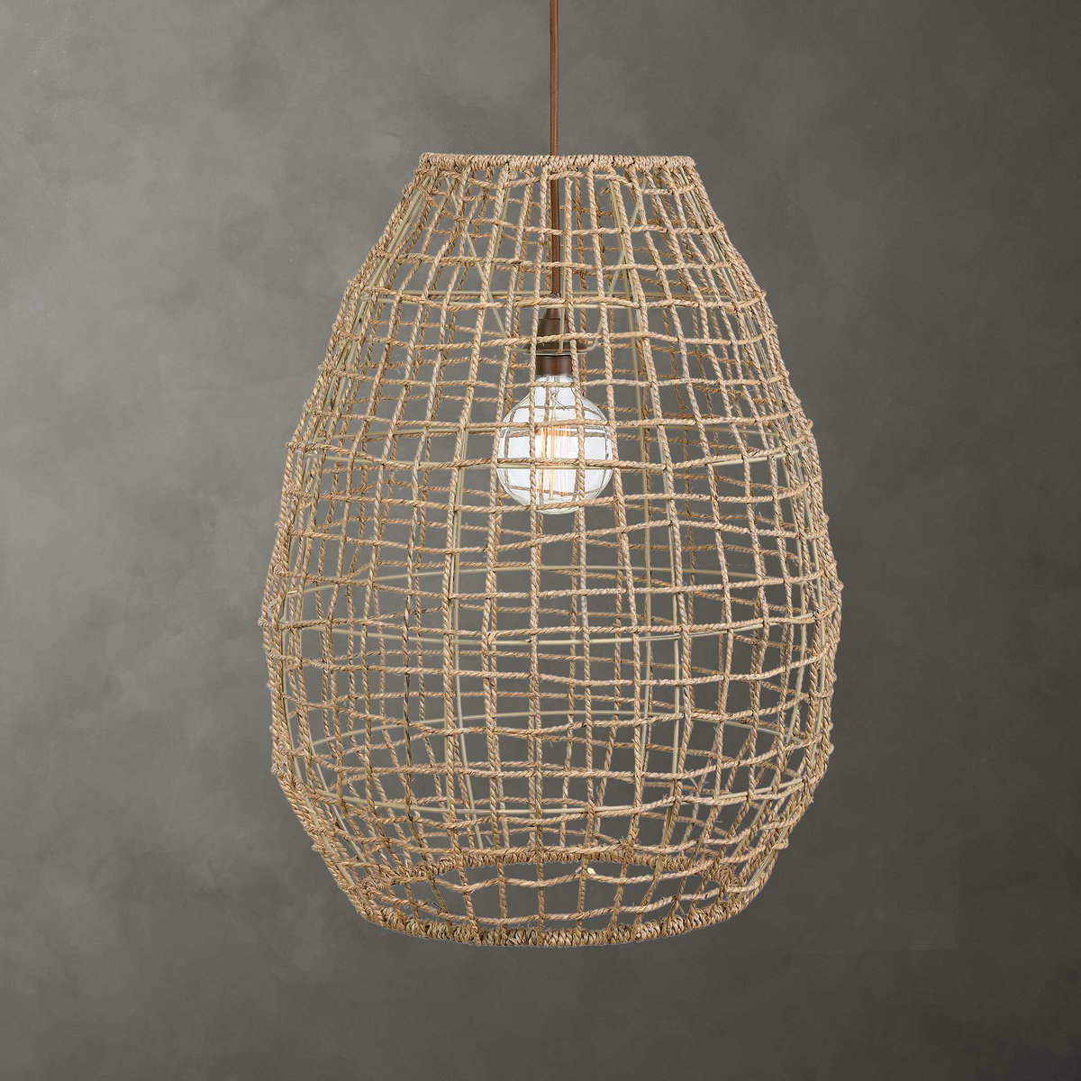Cross Weave 1 Light Pendant, by Uttermost, 24" width x 29.5" height x 24" diameter x 24" depth View 1