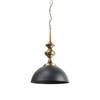 Willson  Black Iron with Antique Brass Dome Pendant Light, by Mercana, 17" length x 17" width x 29" height thumbnail 1