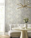 Leaf Concerto Grey Wallpaper, by York Wall, 27' length x 2'3" width x 0.02" depth thumbnail 3