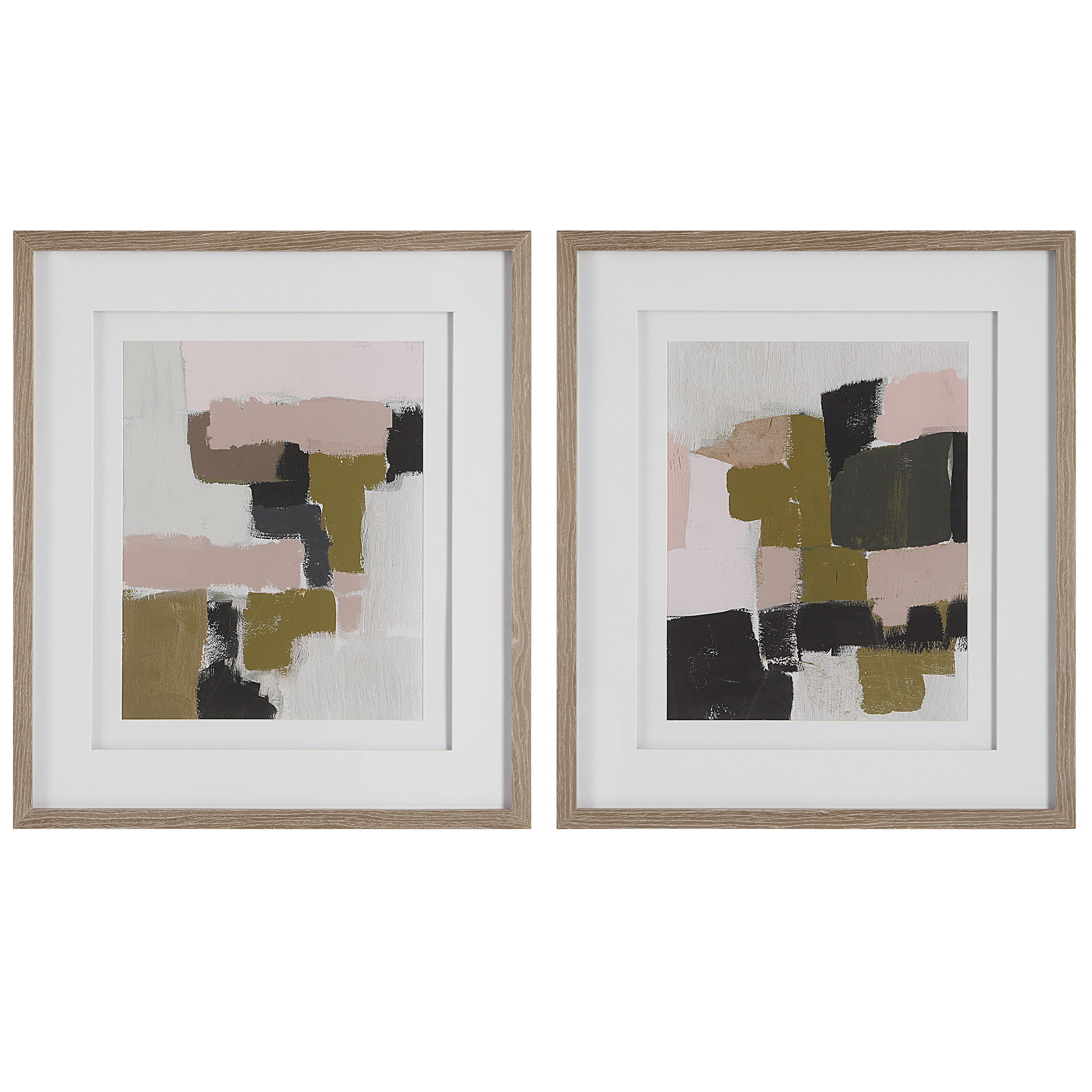 Color Block Framed Prints Set/2, Painting by Uttermost, 26.5" width x 30.5" height x 1" depth View 1