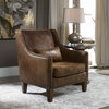 Clay Leather Armchair, Accent Chair by Uttermost, 32.5" width x 37" height x 35" depth thumbnail 2