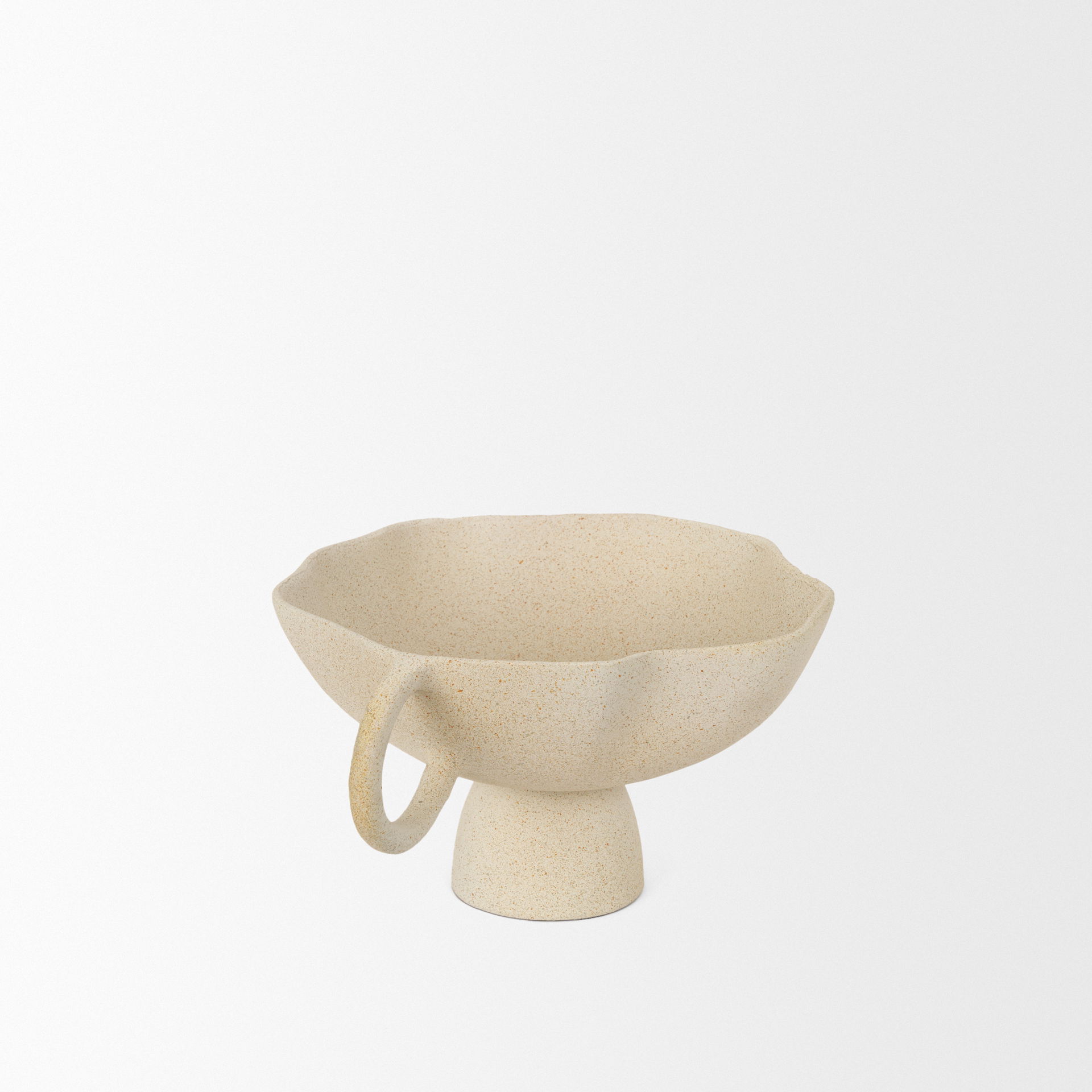 Radka Beige Textured Small Metal Decorative Bowl, by Mercana, 15.55" length x 11.22" width x 6.75" height View 6