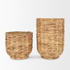 Tamuz Grass Baskets (Set of 2), Bins & Basket by Mercana, 9.06" length x 9.06" width x 12.99" height thumbnail 6