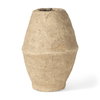 Rundal Small Beige Paper Mache Vase, by Mercana, 8" length x 8" width x 12" height thumbnail 1
