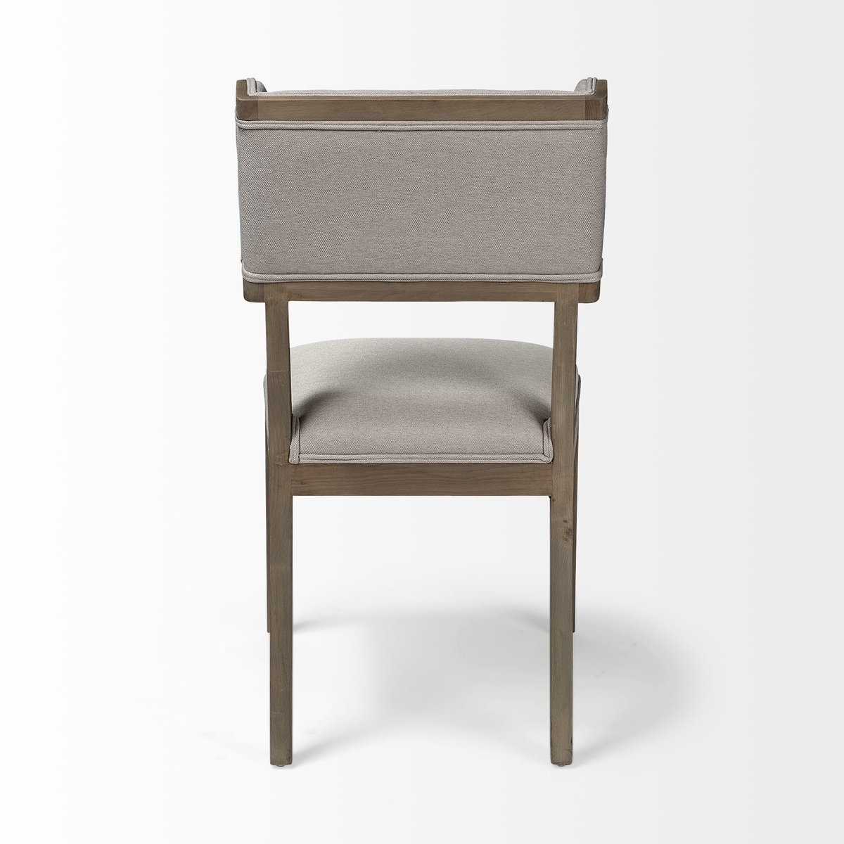 Tenton Open Back Dining Side Chair | Grey Fabric with Brown Wood, Dining Chair by Mercana, 23.5" length x 19" width x 36.75" height View 7