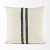 Sandra 18 x 18 Beige With Blue Stripes Decorative Pillow Cover, by Mercana, 18" length x 18" width x 0.2" height thumbnail 5